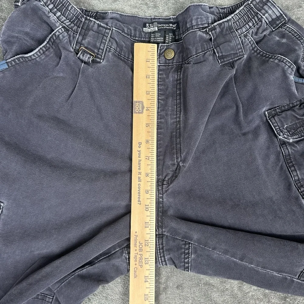 5.11 Tactical Series Cargo Pants Men Size 36x32 Navy Blue Distressed